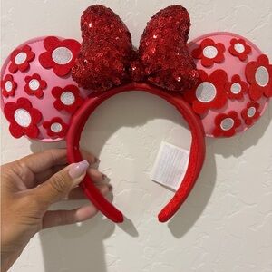 Disney Parks Floral/Sequined Minnie Ears - Like New